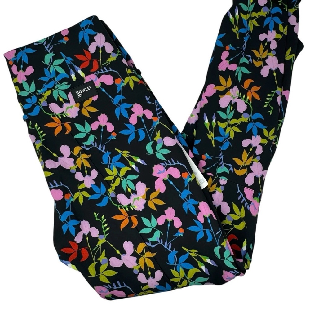 Roxy Rowley Multicolor Floral Large winter ski Pants with Zipper Details. NWT - Picture 4 of 8
